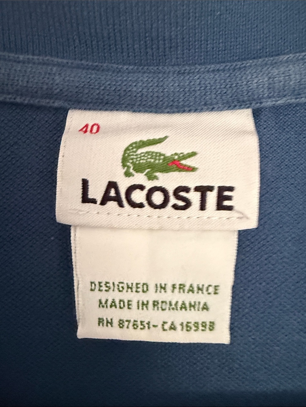 Lacoste Women's Navy Short-Sleeve Button Polo, size 40 - Picture 2 of 2
